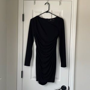 Black ruched long sleeve Zara mini dress size small